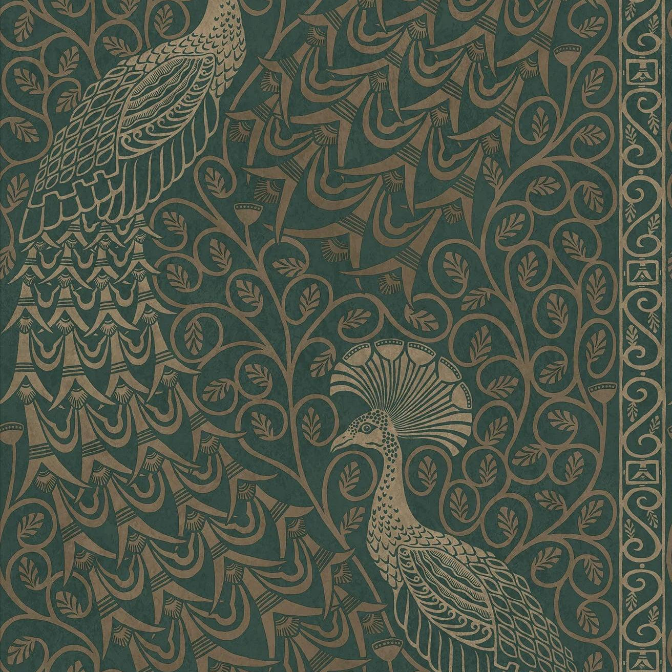 Tapeta THE PEARWOOD COLLECTION - Pavo Parade złoto na zieleni Cole & Son Eye on Design