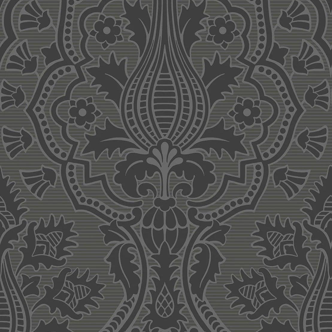 Tapeta THE PEARWOOD COLLECTION - Pugin Palace Flock czarny Cole & Son Eye on Design