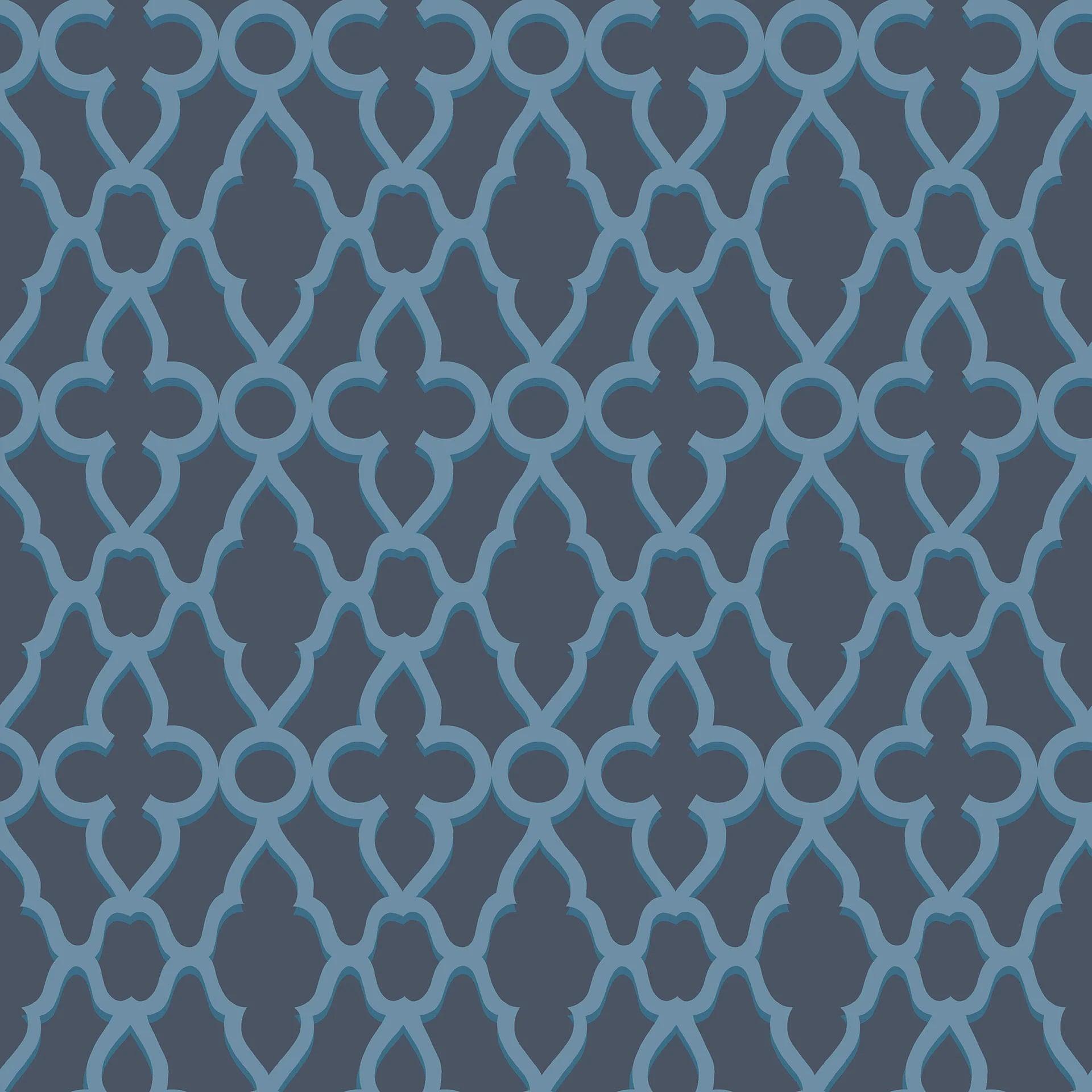 Tapeta THE PEARWOOD COLLECTION - Treillage niebieski na granacie Cole & Son Eye on Design