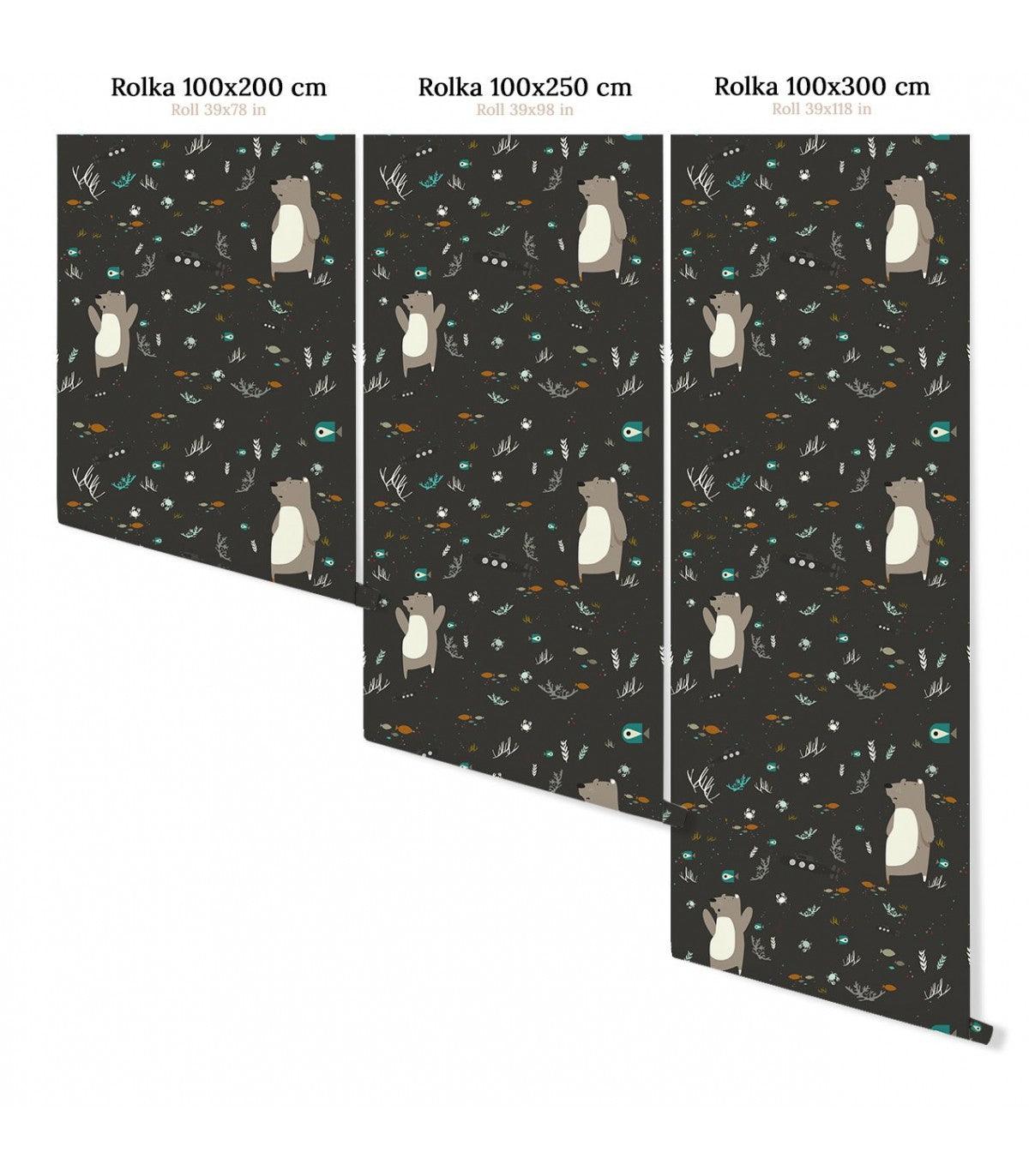 Tapeta UNDERWATER BEAR BLACK Wallcolors Eye on Design