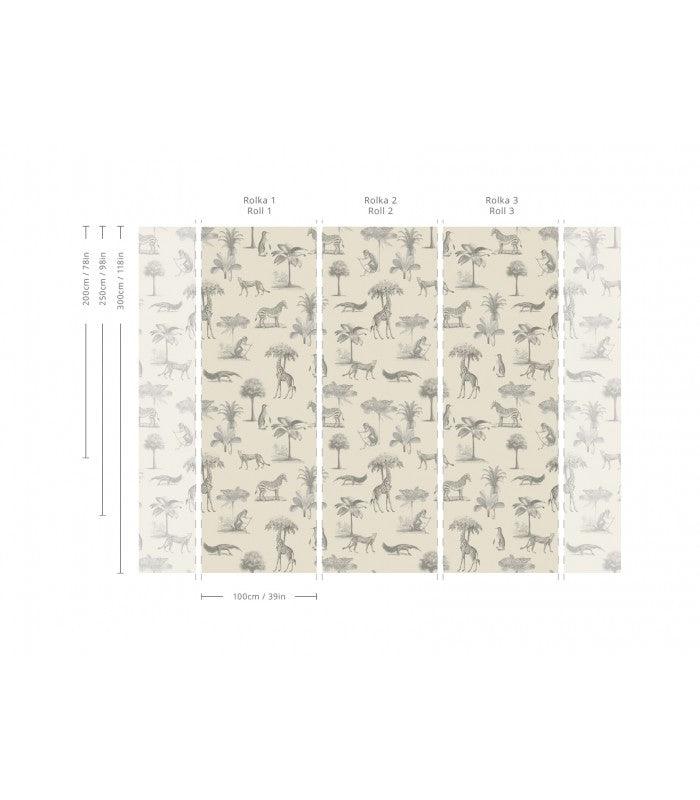 Tapeta VINTAGE ANIMALS beżowy Wallcolors Eye on Design