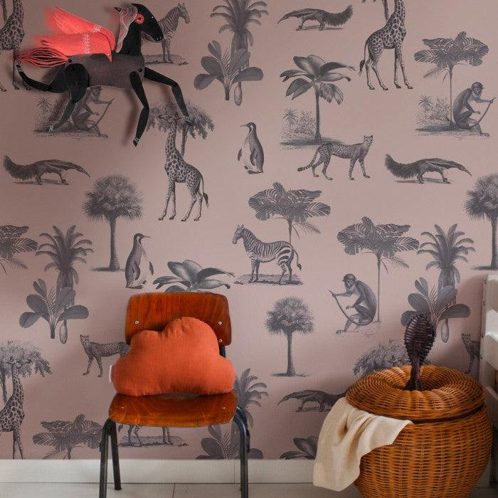 Tapeta VINTAGE ANIMALS purpura Wallcolors Eye on Design