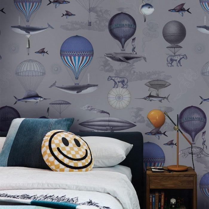 Tapeta VINTAGE BALLOONS purpurowy Wallcolors Eye on Design