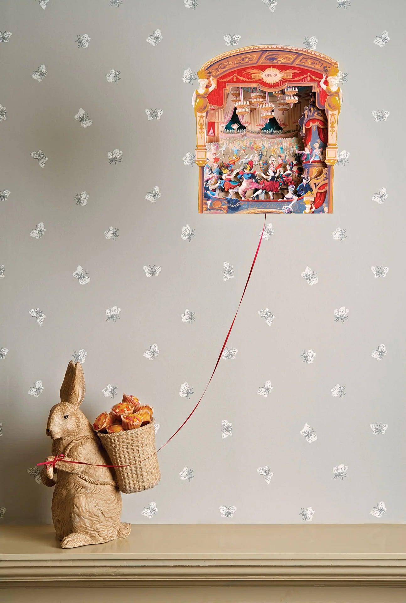 Tapeta s motívom zvierat motýle WHIMSICAL - Peaseblossom teplá béžová