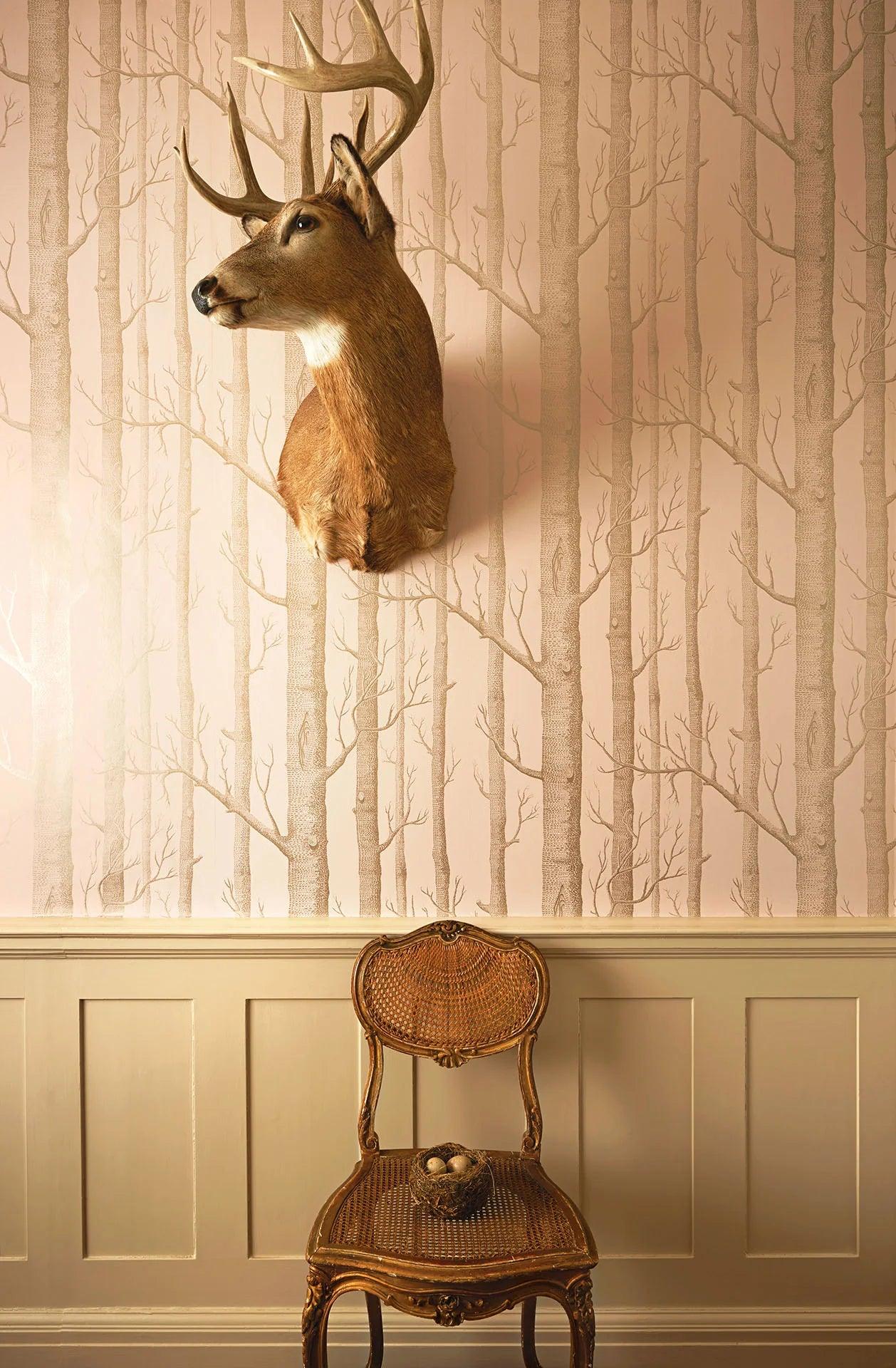 Whimsical Forest Tree Pattern Wallpaper - Blue Woods