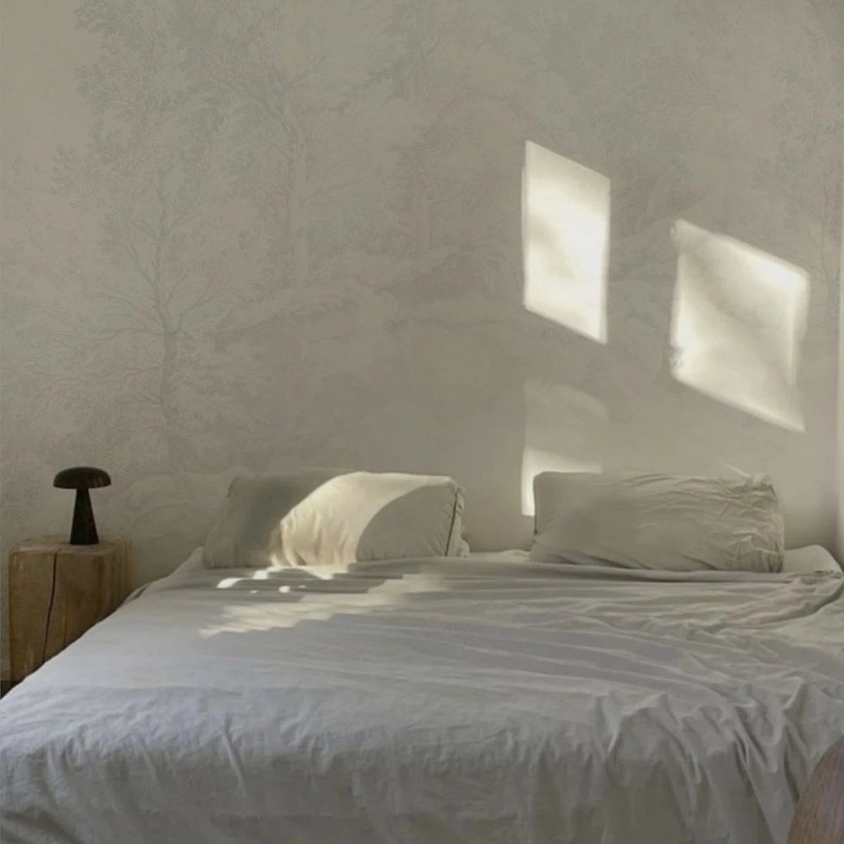 Wallpaper with a Landscape of Trees WHISPERING TREES BLUE azure