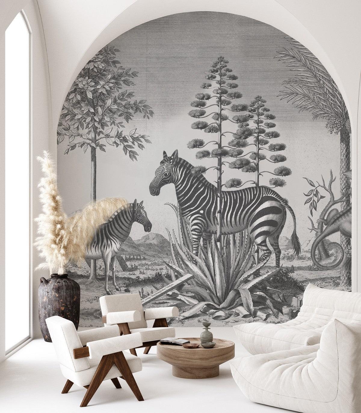 Tapeta ZEBRA ON AGAVE Wallcolors Eye on Design