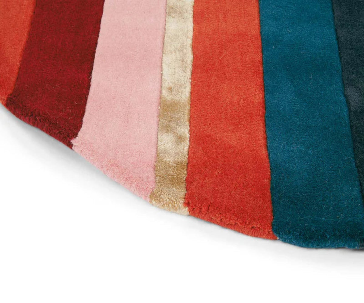 Kruhový koberec SAHARA ROUND zeleno-bordový