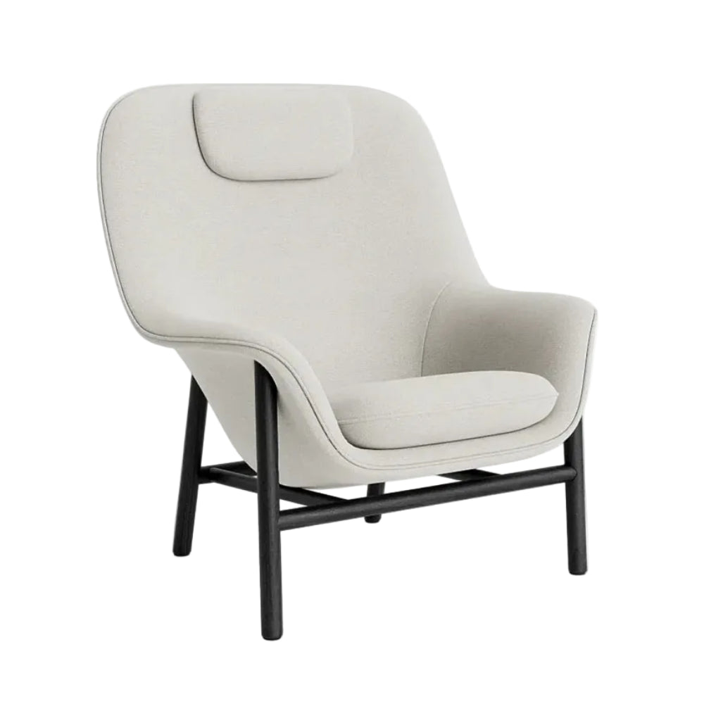 Fotel DRAPE HIGH W. HEADREST s čiernou dubovou základňou - poexponovaný