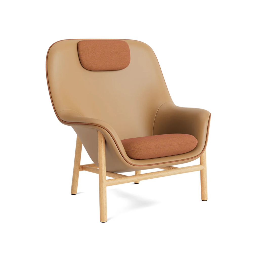 Fotel DRAPE HIGH W. HEADREST s dubovou základňou