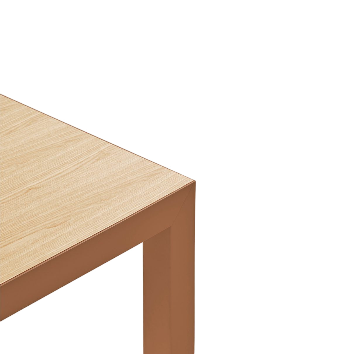 ALMA table with oak veneer and caramel base