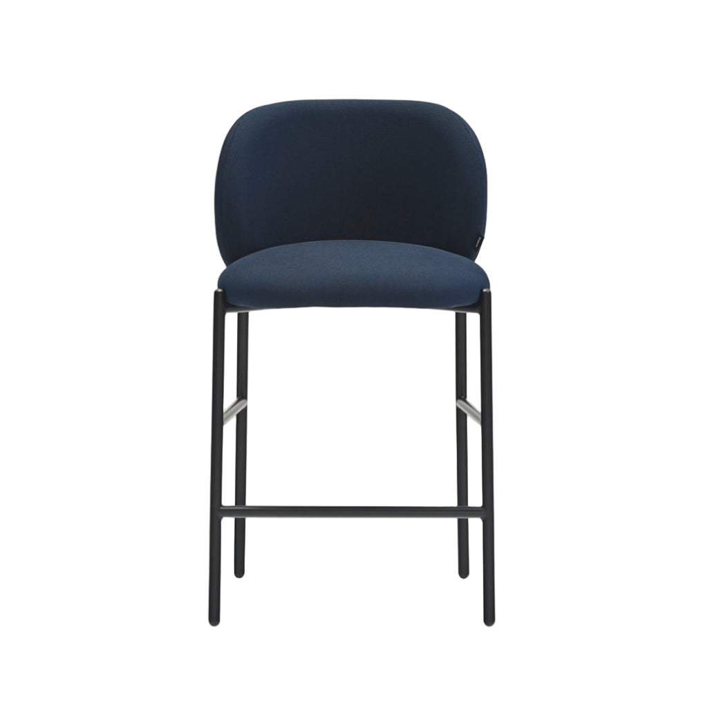 MOGI Bar Stool in Navy Blue with Black Base