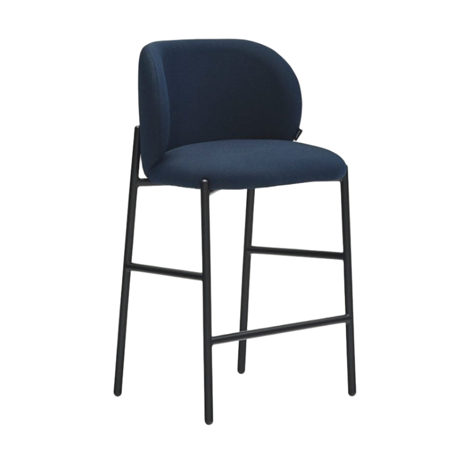 MOGI Bar Stool in Navy Blue with Black Base