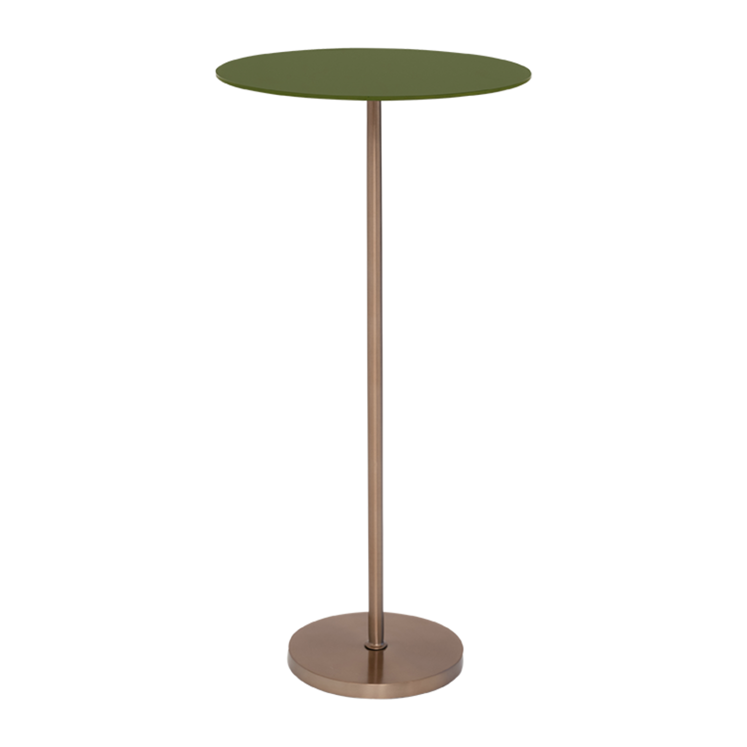 Side table Nolan green glass with a brass base