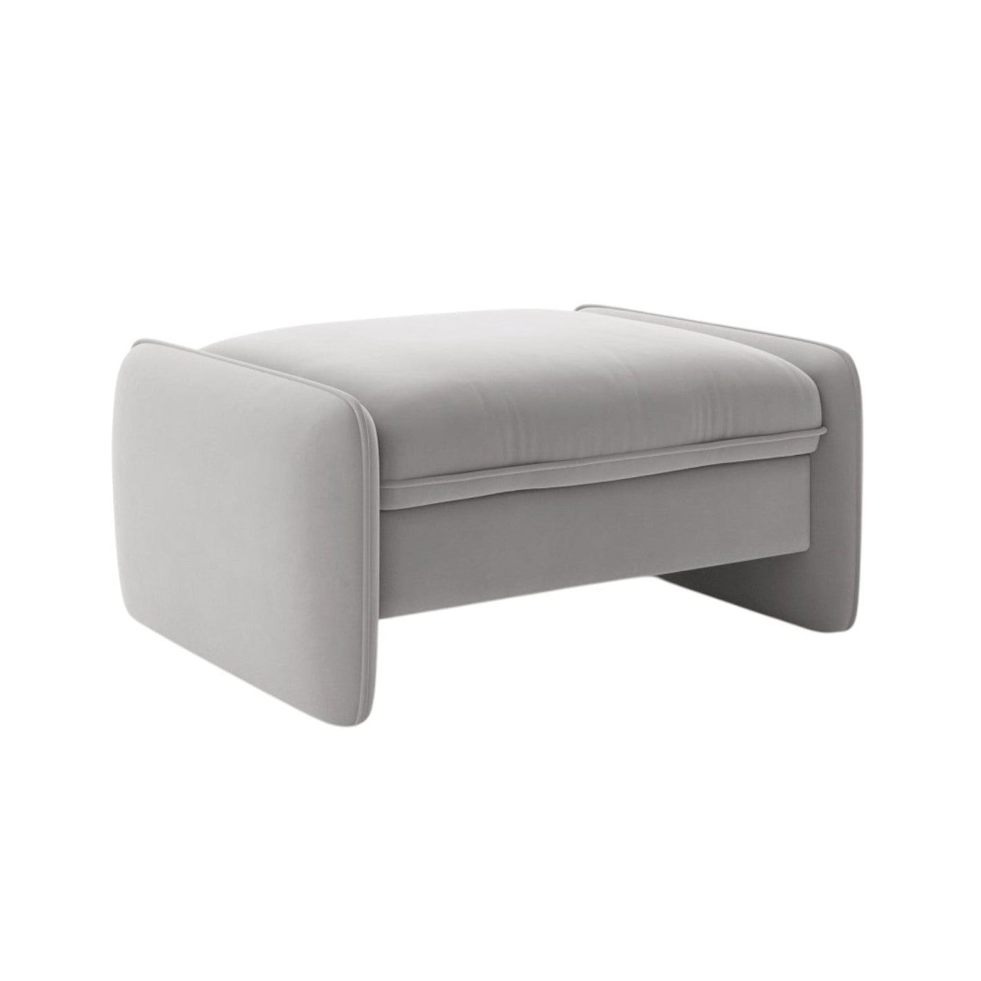 Puf zamatový GEORGIA svetlosivý