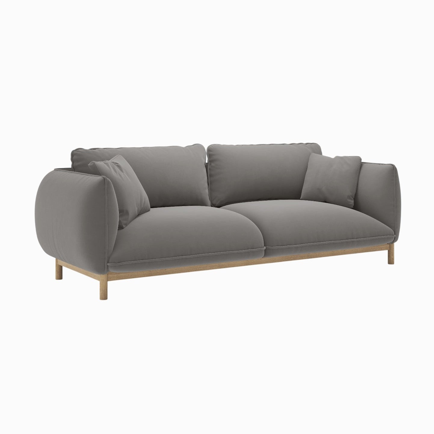Sofa z jemného velúru 3-miestna ADA šedá