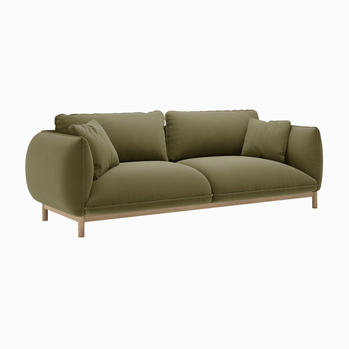Sofa z jemného velúru 3-miestna ADA svetlozelená