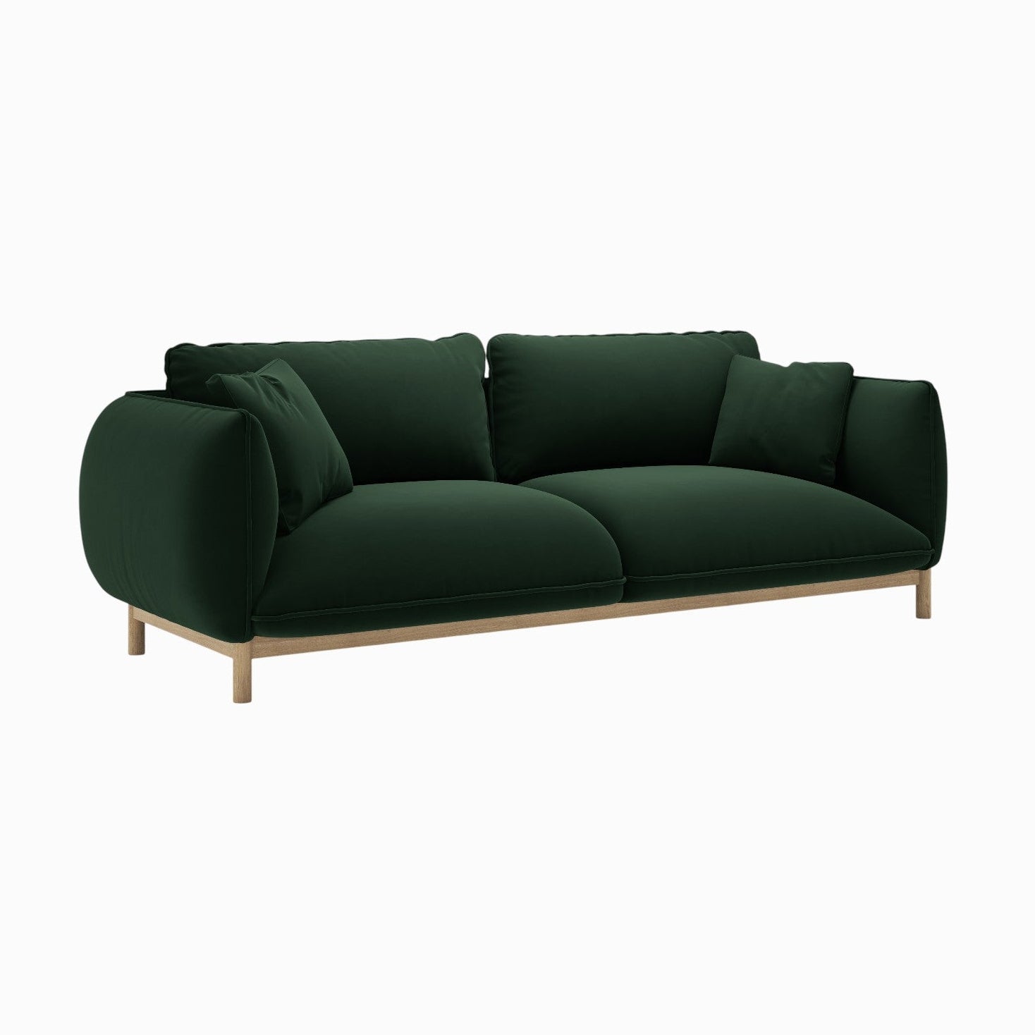 Sofa zamatová 3-miestna ADA fľašková zelená