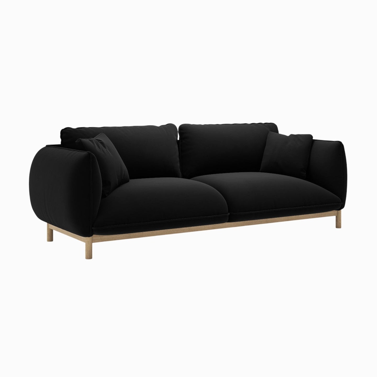 Sofa z jemného velúru 3-miestna ADA čierna