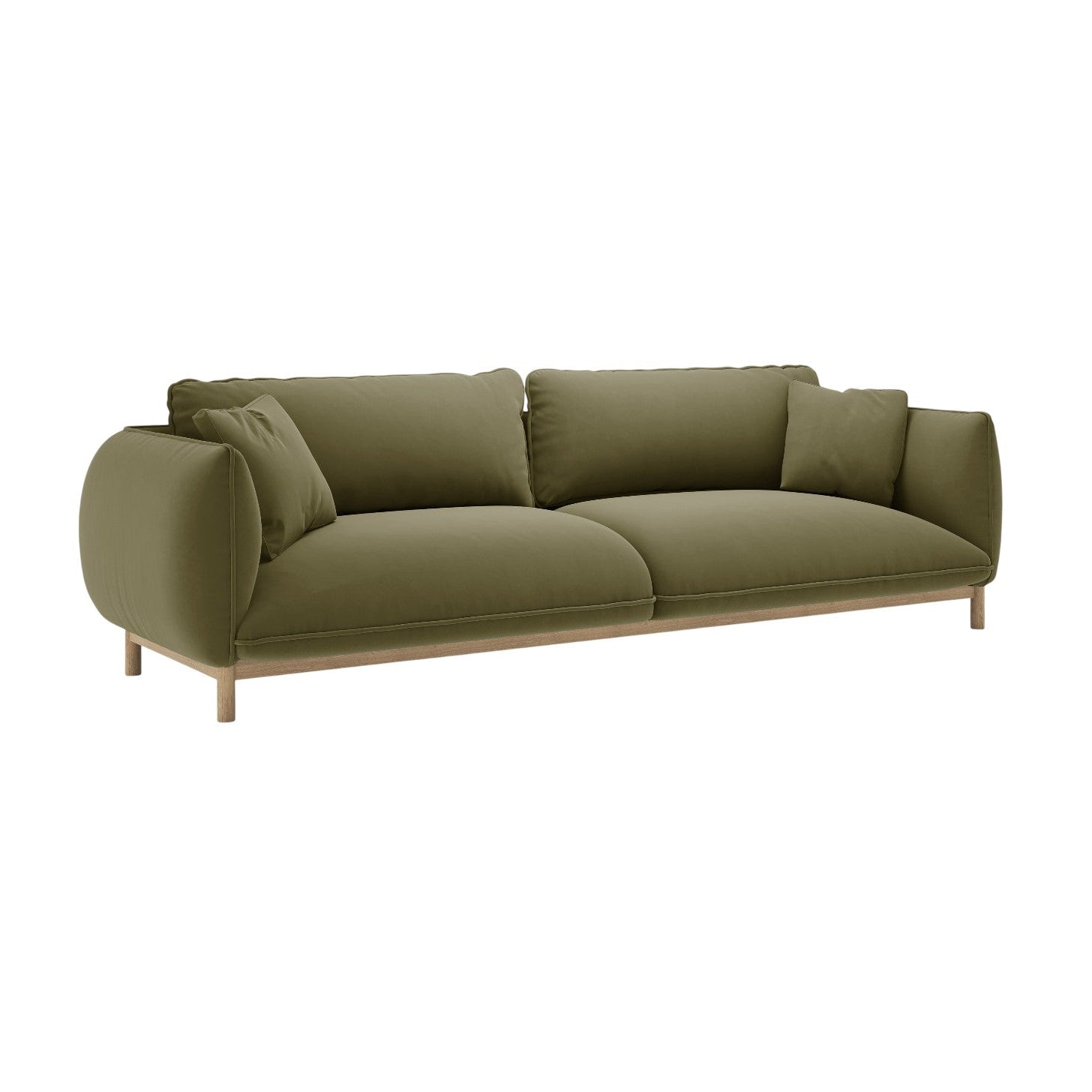 ADA Light Green Velvet Sofa for 4 People