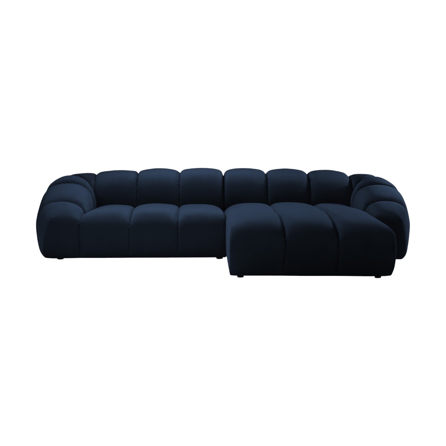 Velvet corner sofa for 4 people right-facing DIANA royal blue
