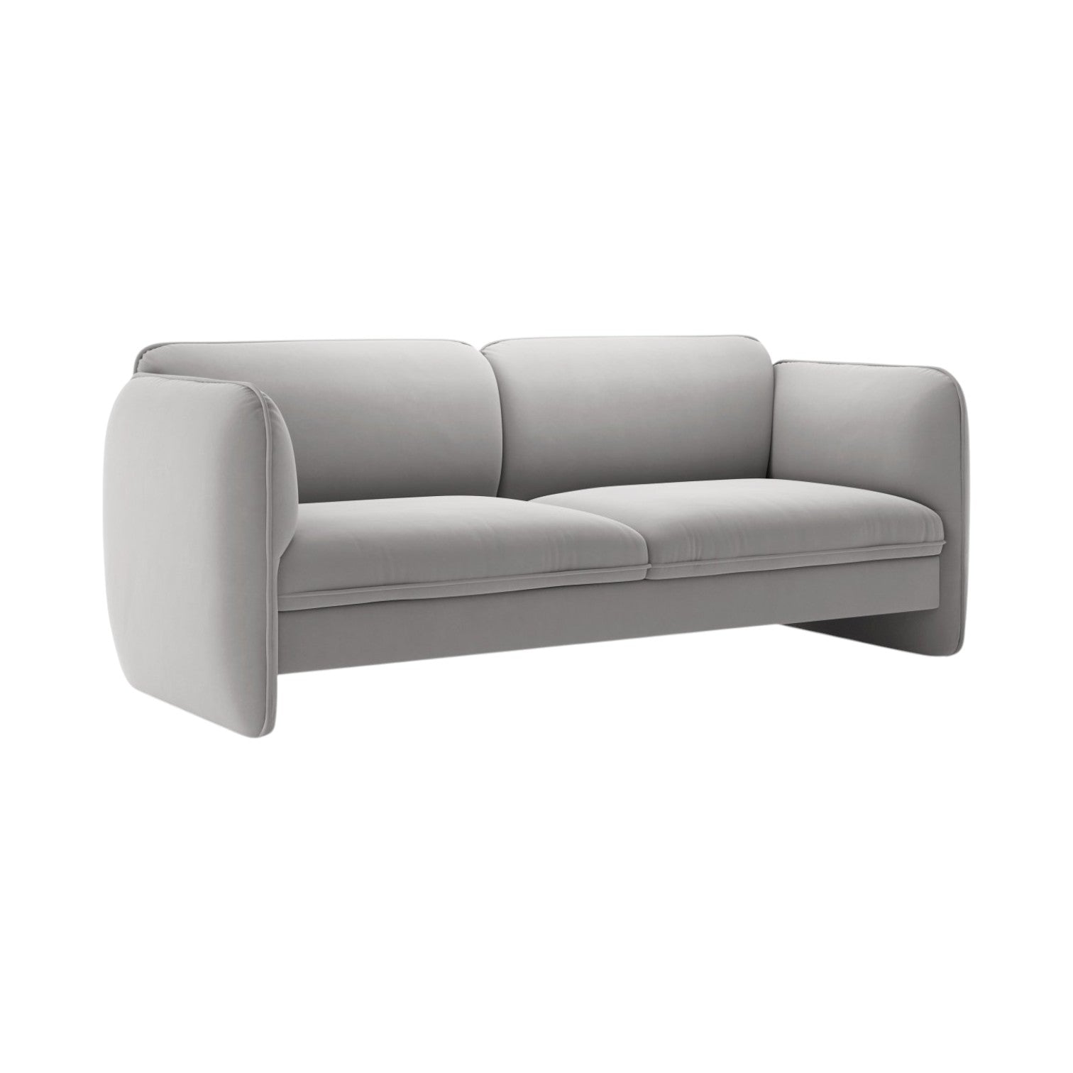 Georgia Light Gray Velvet 3-Seater Sofa