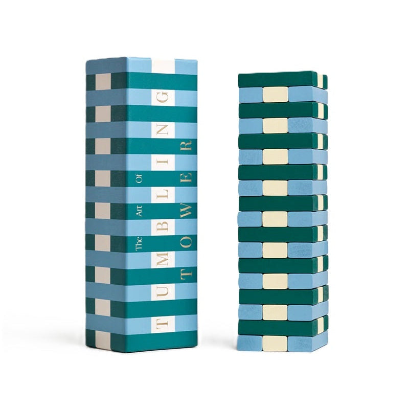 Strategic Yenga Tumbling Tower Blue with Green