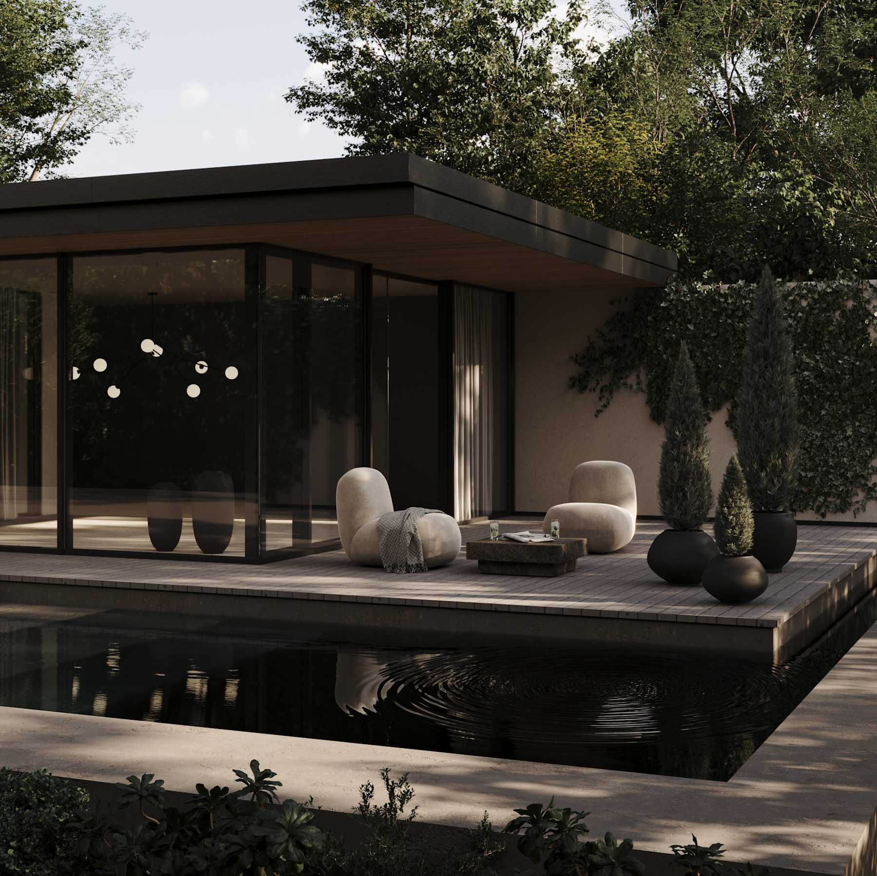 SUNAO SLIM vase black ceramic