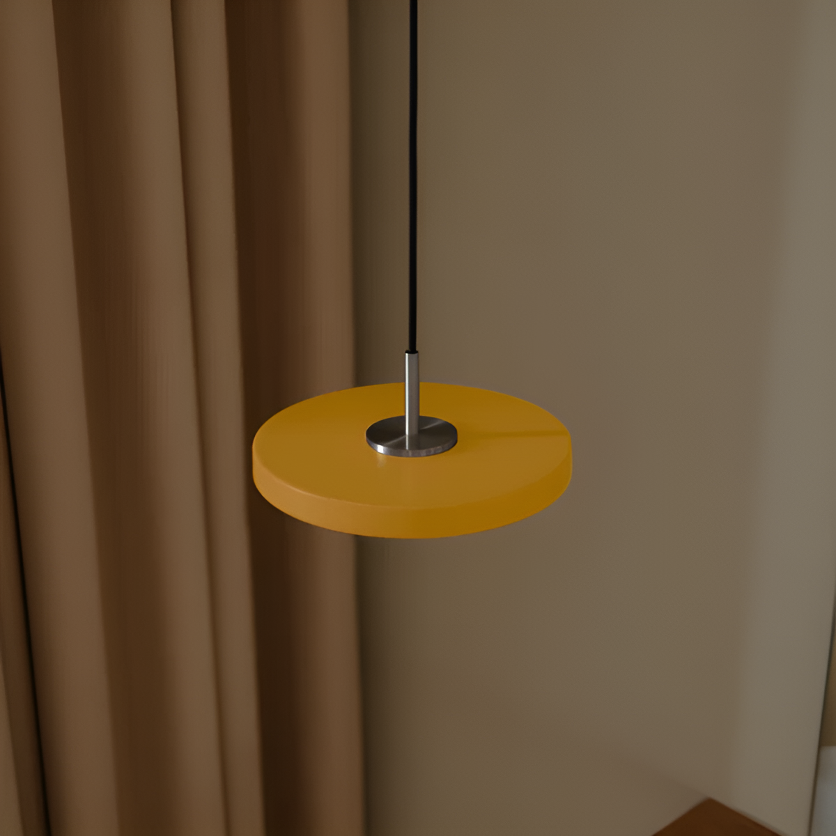 ASTERIA MICRO pendant lamp yellow with silver insert