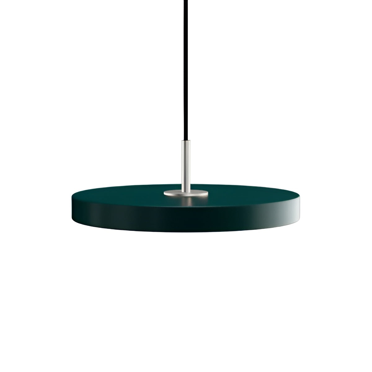 ASTERIA PLUS pendant lamp in dark green with silver insert