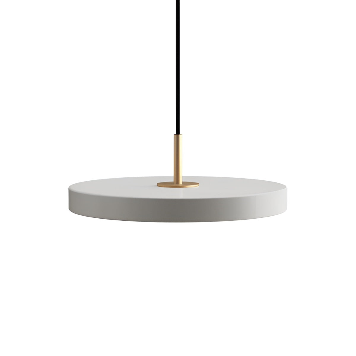 ASTERIA PLUS pendant lamp in light gray with a gold accent