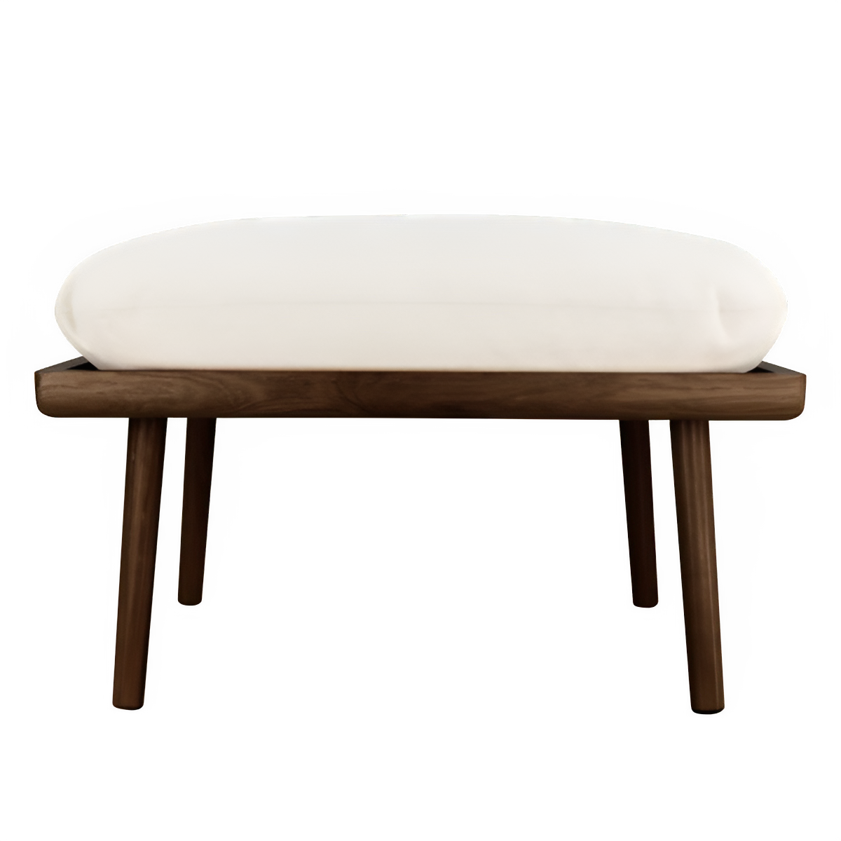 Puf LOUNGE AROUND SHUFFLE béžový s tmavým dubovým podstavcom