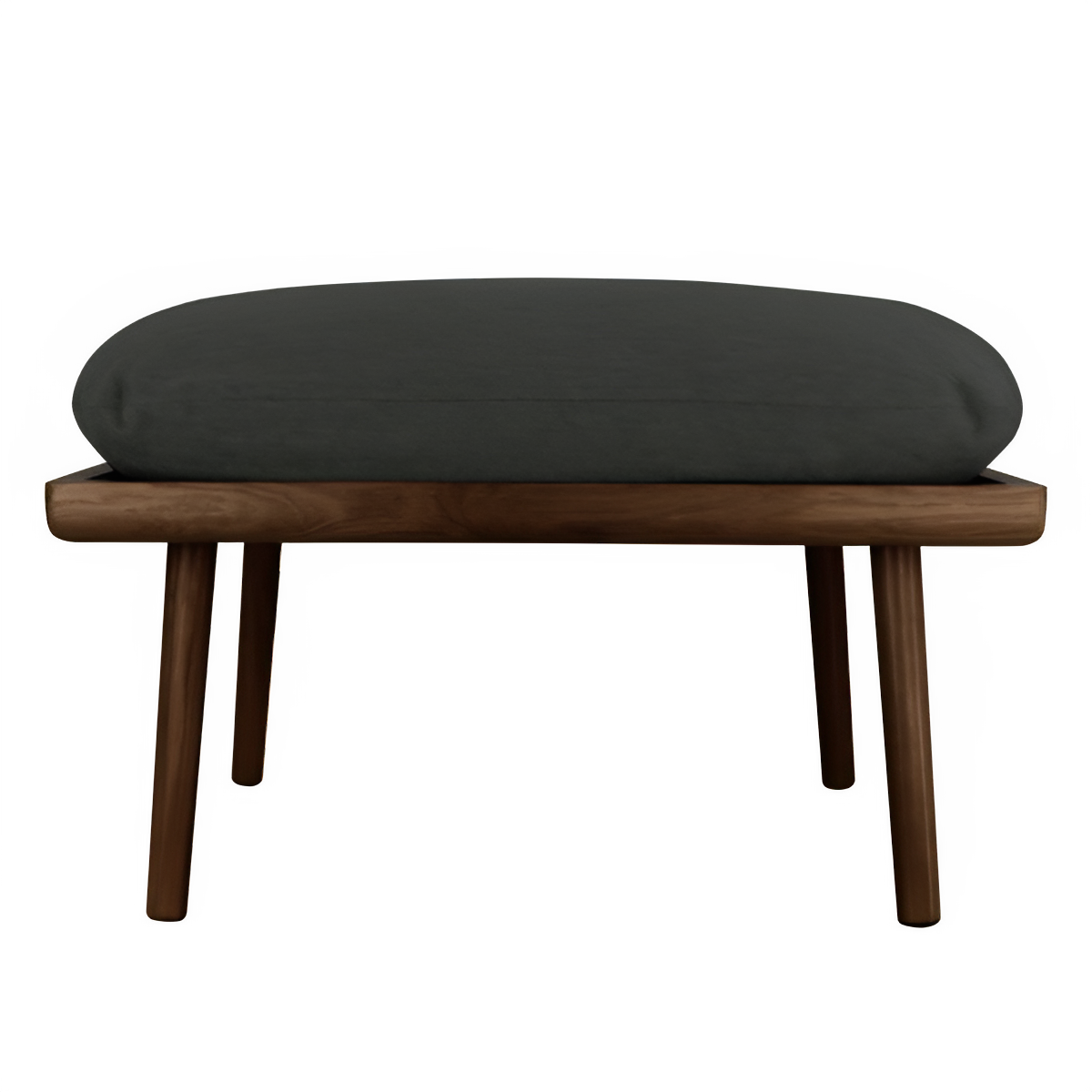 Puf LOUNGE AROUND SHUFFLE antracitový s tmavým dubovým podstavcom