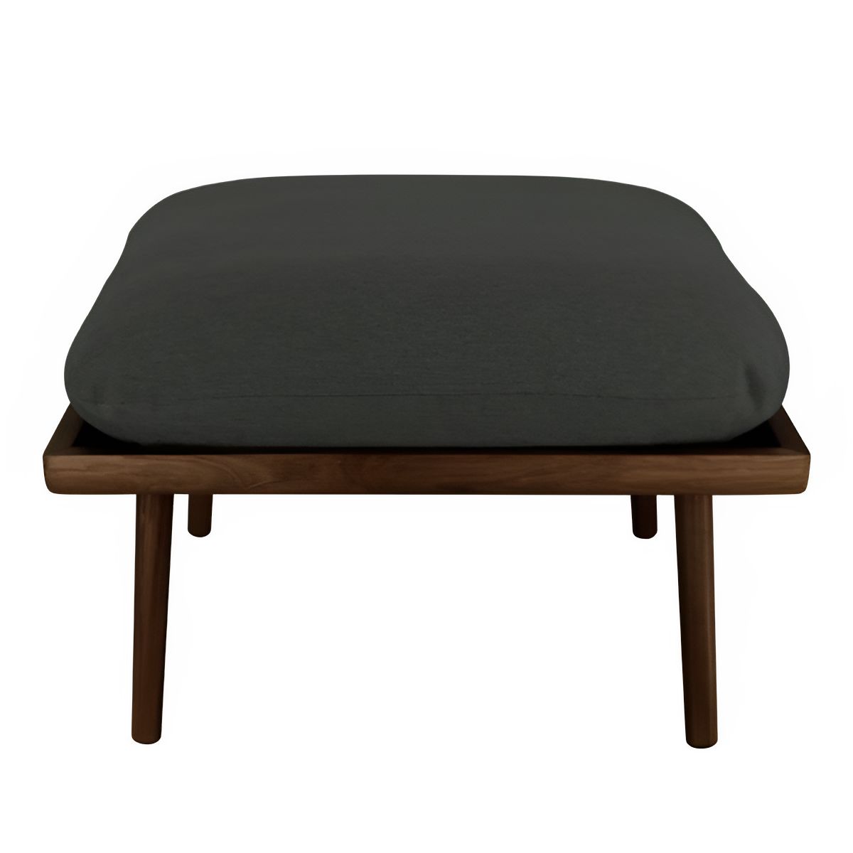 Puf LOUNGE AROUND SHUFFLE antracitový s tmavým dubovým podstavcom