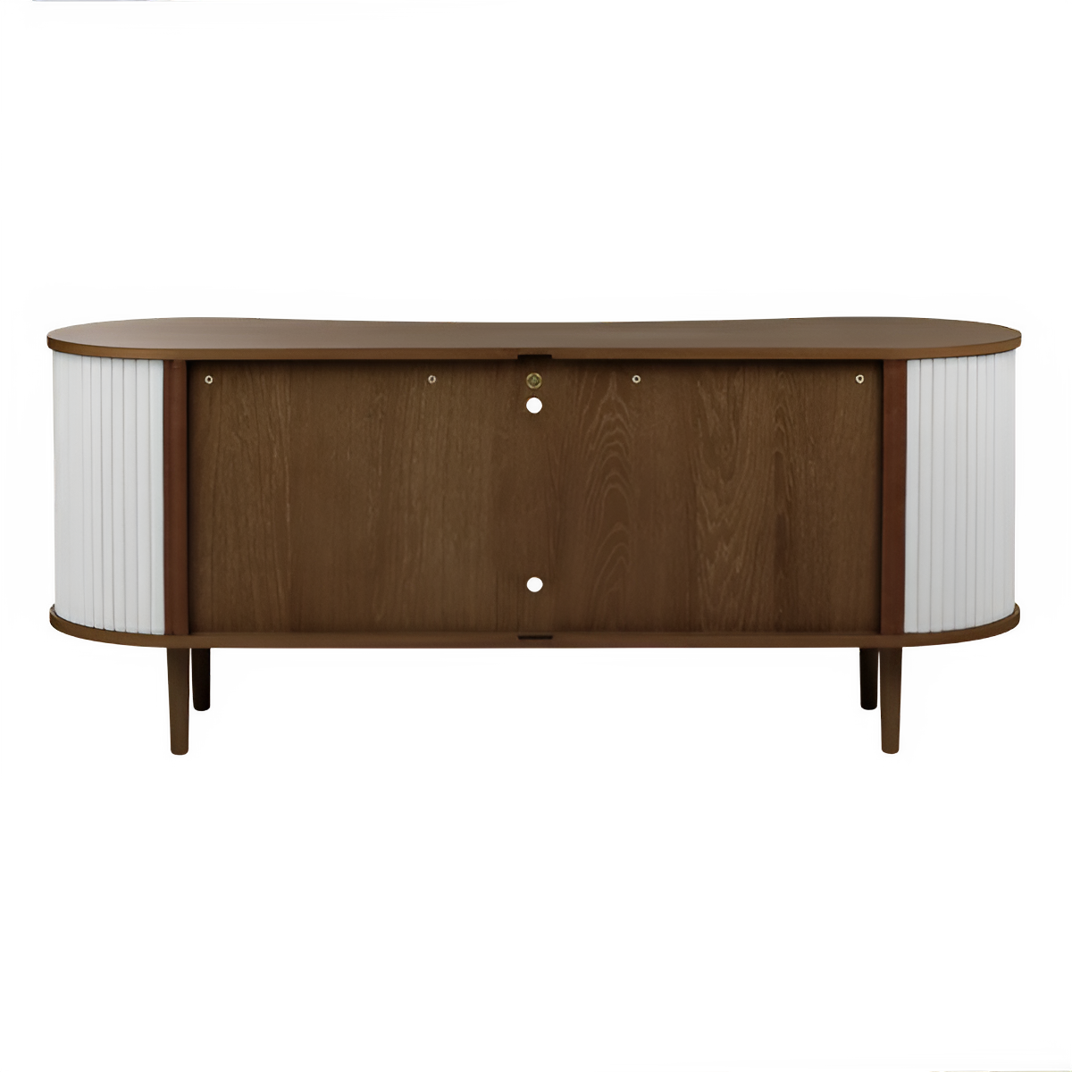 AUDACIOUS RTV Cabinet broken white with dark oak base