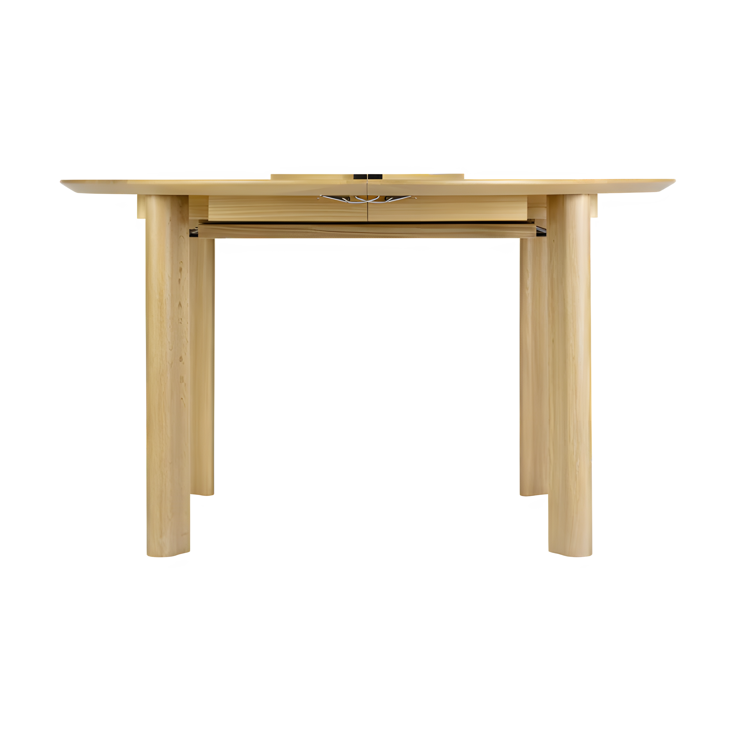 COMFORT CIRCLE round extendable table made of oak with a marble base