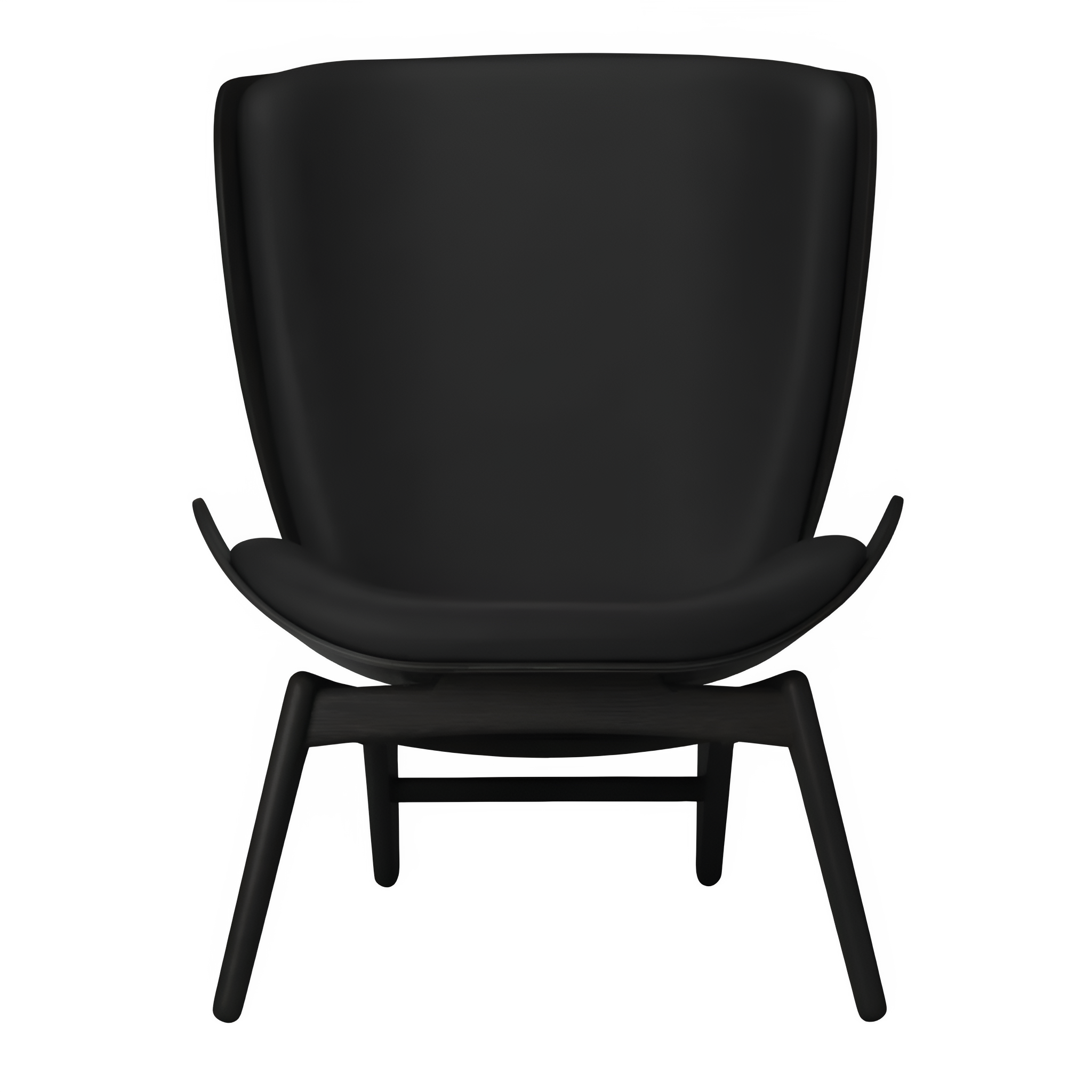 READER armchair black leather with black base