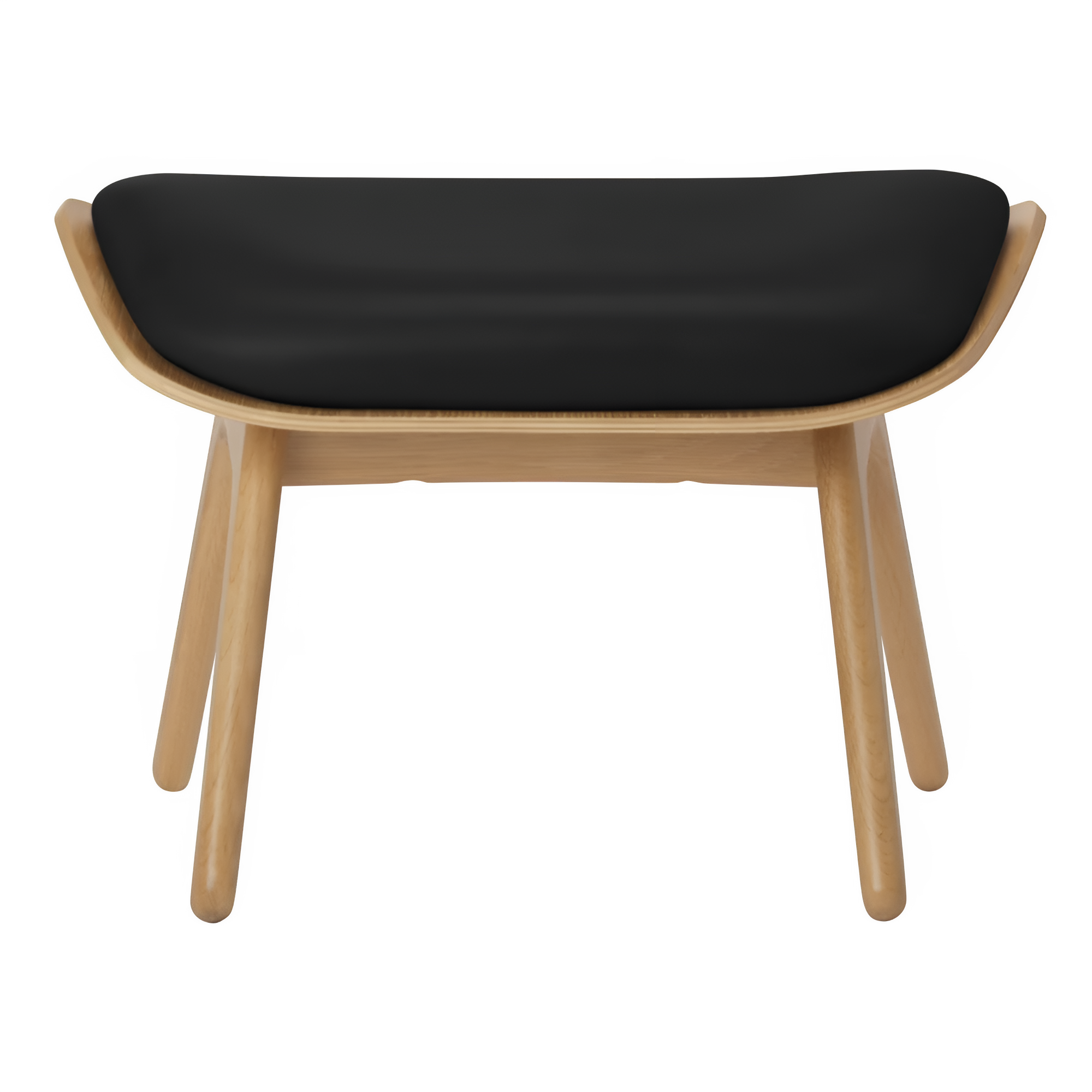 Podnožník READER čierna koža s dubovou základňou