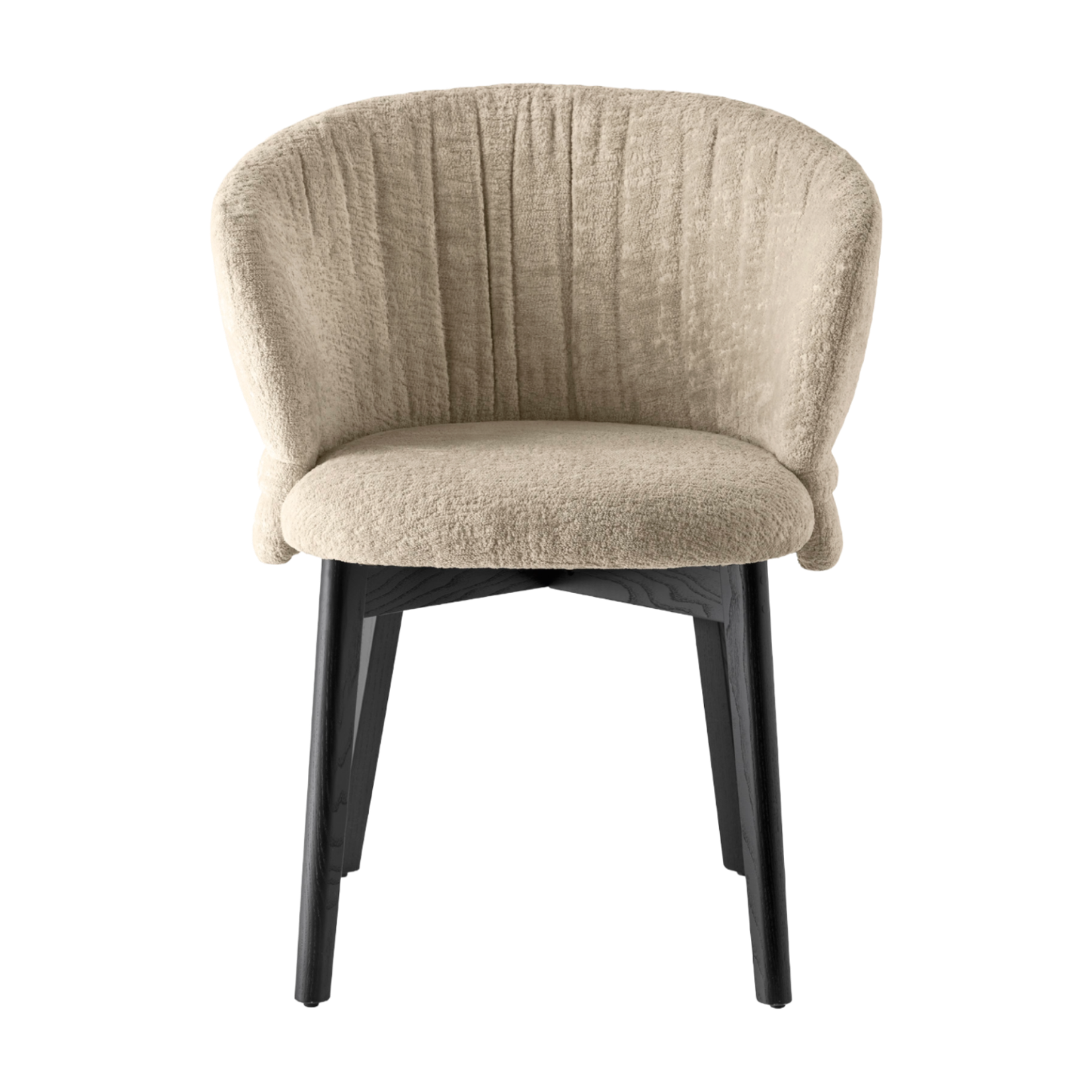 VANILLA upholstered chair with a black wooden base