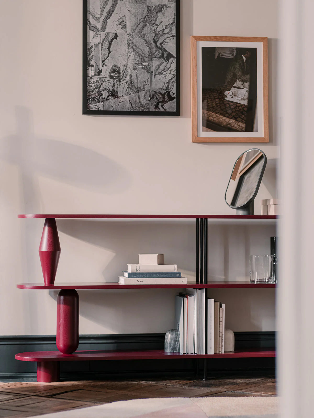 VAZOO DUO Shelf burgundy oak wood