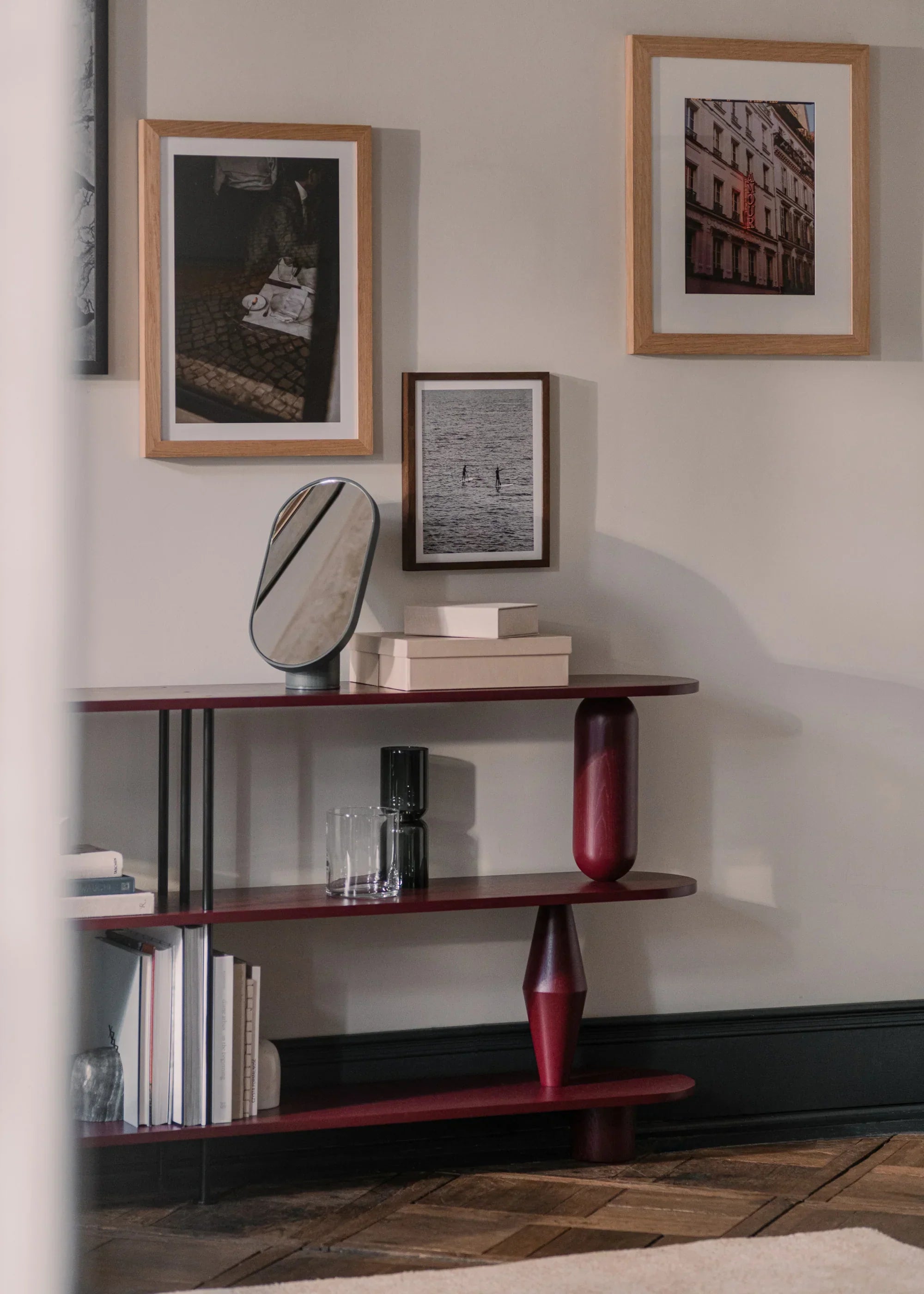 VAZOO DUO Shelf burgundy oak wood