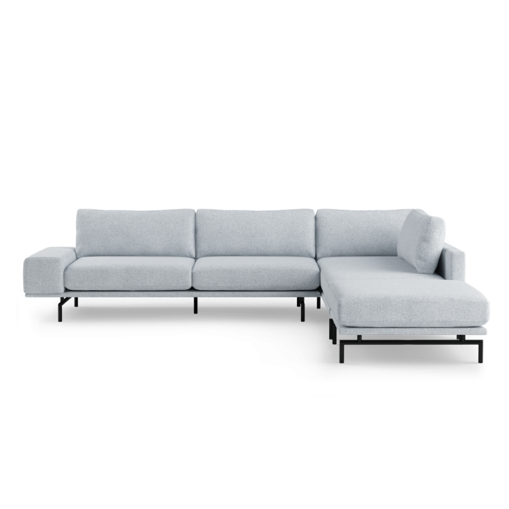 Brixton Upholstered Right-Hand Corner Sofa for 5 People with Black Base