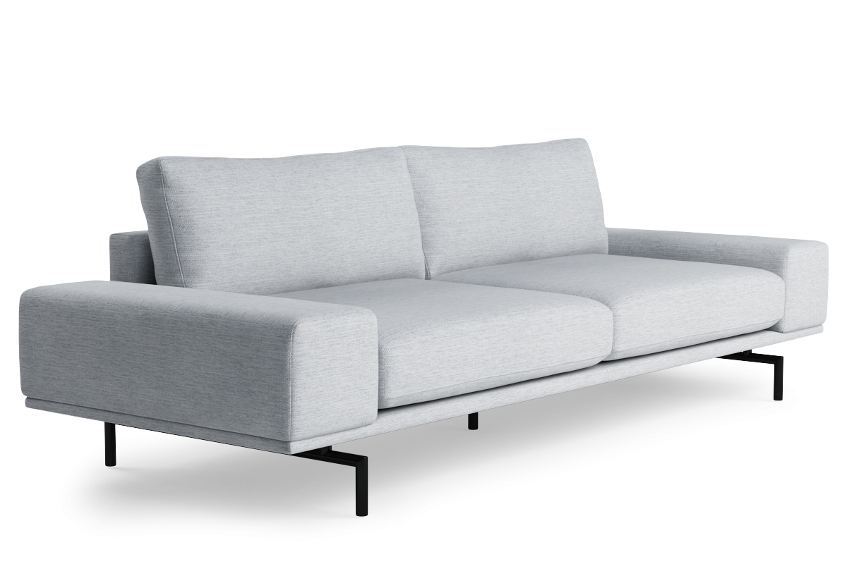 3-Seater Sofa BRIXTON Upholstered with Black Base
