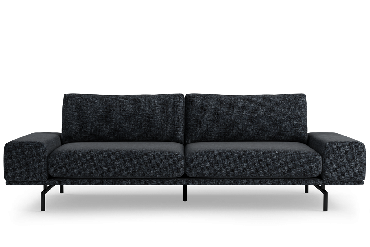 3-Seater Sofa BRIXTON Upholstered with Black Base