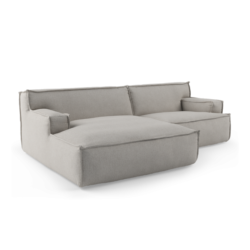 Left-facing 3-seater modular sofa DRIFTER upholstered