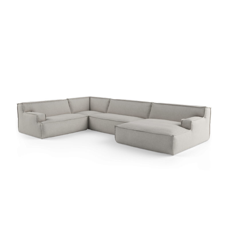 Right-facing U-shaped modular sofa DRIFTER upholstered