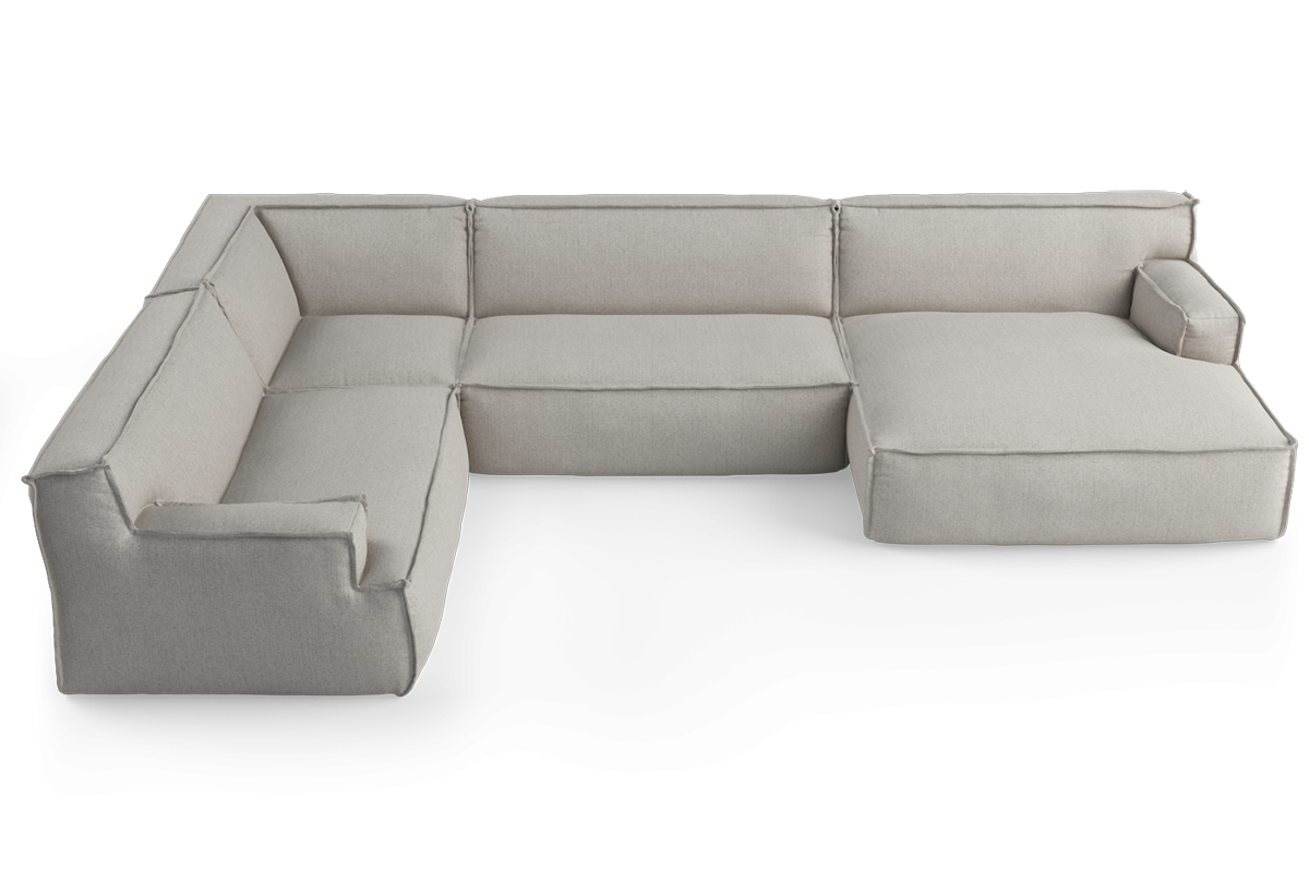 Right-facing U-shaped modular sofa DRIFTER upholstered