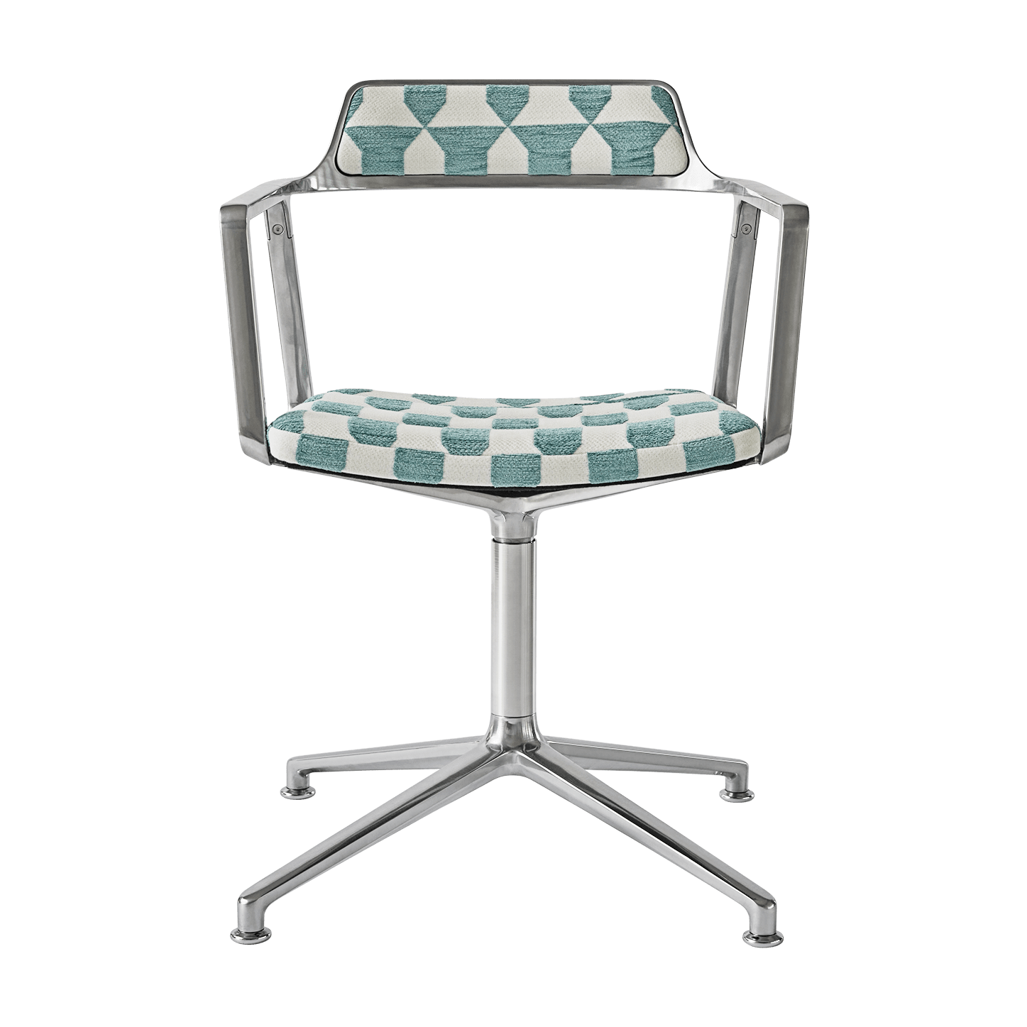 Office Chair 452 – LAGRASSE Blue and White with Metal Base