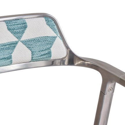 Office Chair 452 – LAGRASSE Blue and White with Metal Base