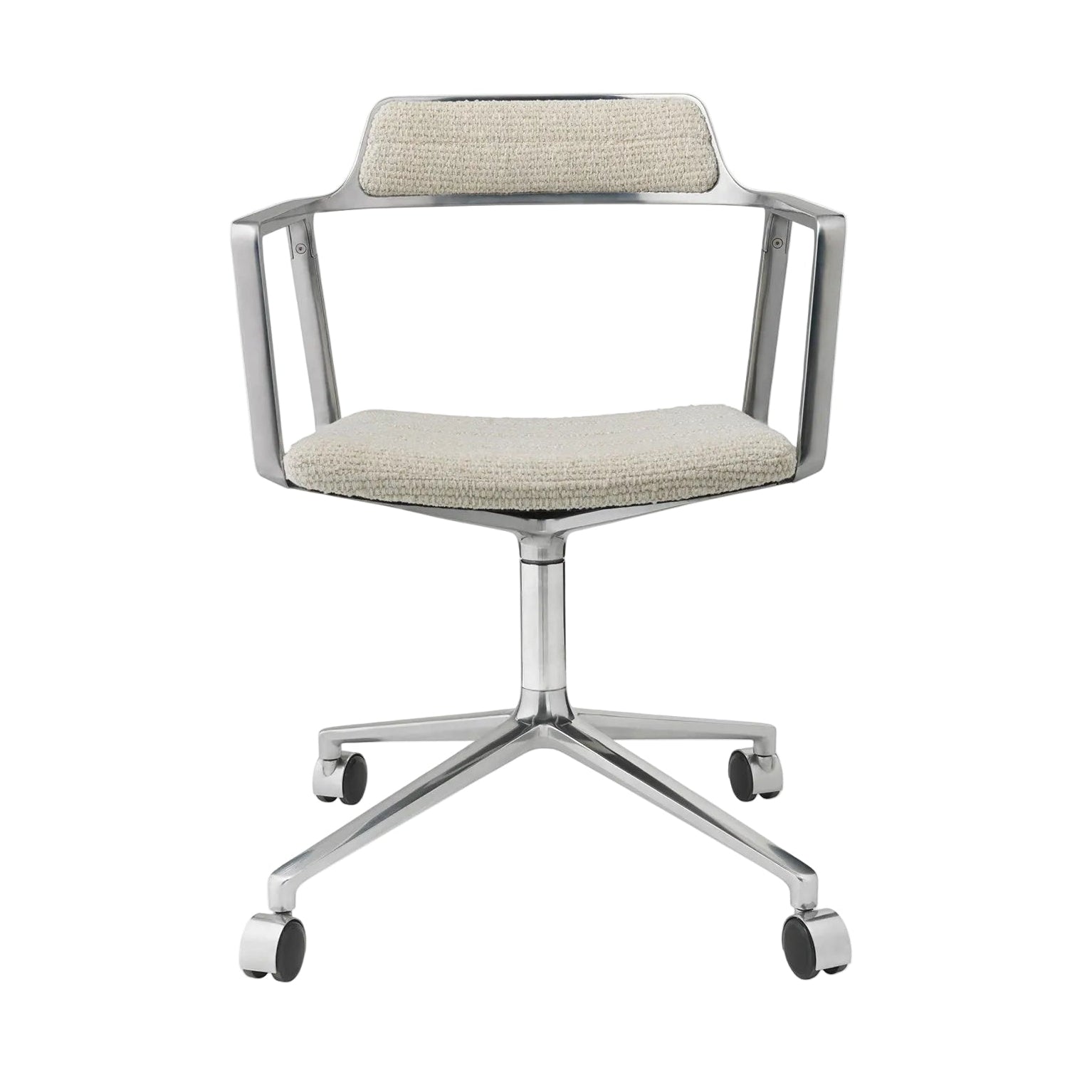 Office chair 452 light gray fabric with metal base
